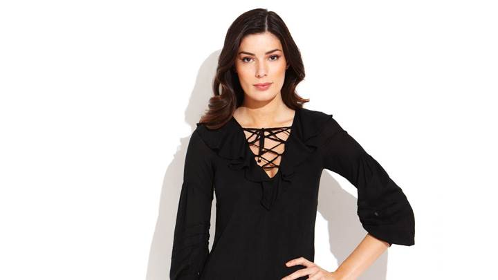 Alice Panikian In Black Dress Modeling Pose